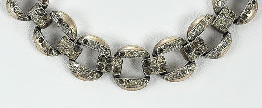 Glitzy Vintage Coro Sterling Silver and Rhinestone Collar/Choker, 13 3/8 inch