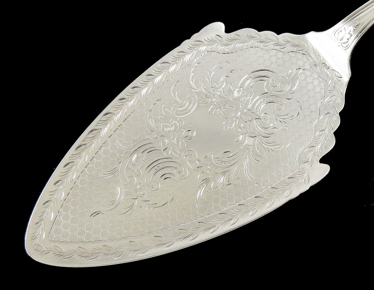 c1860 Bigelow Bros Kennard Sterling Silver Olive Pattern Pie Cake Server