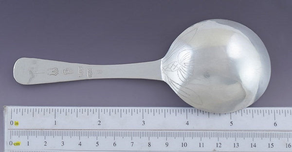 Antique 1801 Interesting Norwegian Silver Spoon w Floral Design 6"