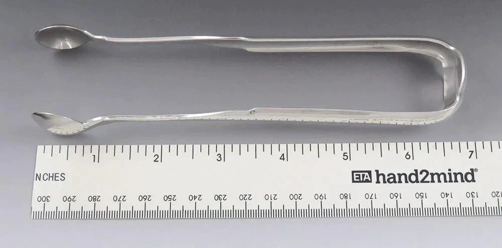 Antique c1825 American Coin Silver Stevens & Lakeman Salem MA Sugar Tongs
