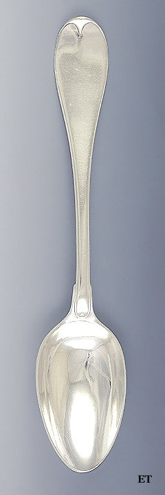 Antique 1809 Large Swedish Silver Serving Platter Stuffing Spoon 11.25"