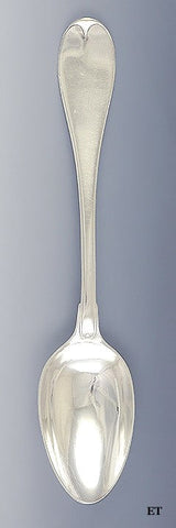 Antique 1809 Large Swedish Silver Serving Platter Stuffing Spoon 11.25"