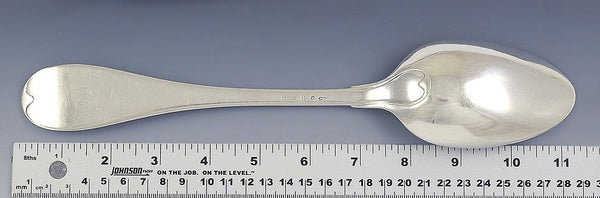 Antique 1809 Large Swedish Silver Serving Platter Stuffing Spoon 11.25"