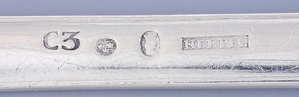 Antique 1809 Large Swedish Silver Serving Platter Stuffing Spoon 11.25"