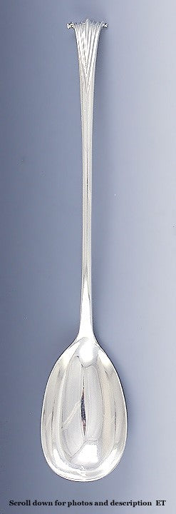 Antique 1805 English Georgian Sterling Silver Onslow Scroll Serving Spoon