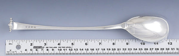 Antique 1805 English Georgian Sterling Silver Onslow Scroll Serving Spoon