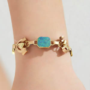 American Retro 14k Rose & Yellow Gold Opal Bracelet