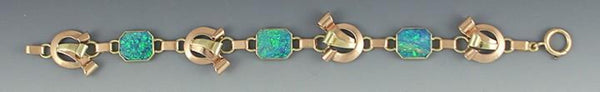 American Retro 14k Rose & Yellow Gold Opal Bracelet