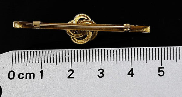 Charming Vintage 10k Yellow Gold Opal Love Knot Bar Pin Brooch