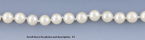 Beautiful 17 in Strand 6.4mm Pearls 14K Yellow Gold Clasp Necklace