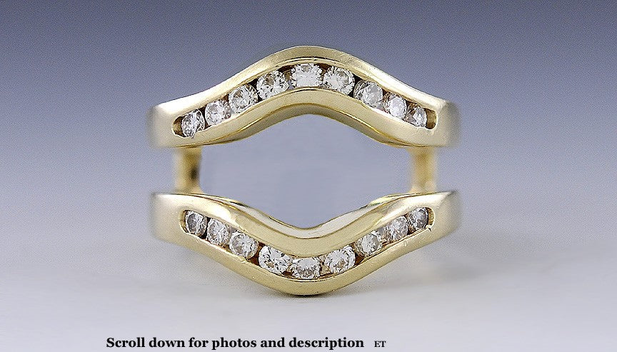 Nice 18k Yellow Gold & ~1/2 Carat Diamond Guard Ring