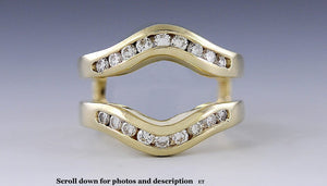 Nice 18k Yellow Gold & ~1/2 Carat Diamond Guard Ring