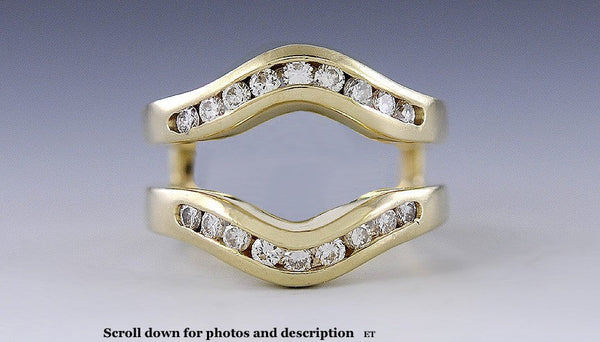 Nice 18k Yellow Gold & ~1/2 Carat Diamond Guard Ring