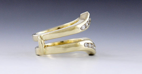Nice 18k Yellow Gold & ~1/2 Carat Diamond Guard Ring