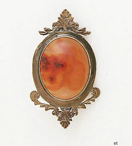 American Victorian 10k Gold Carnelian Pin Mid 1800s