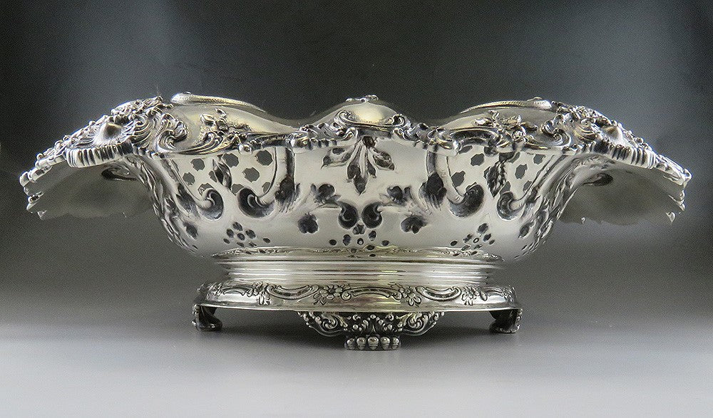 Antique c1895 Tiffany Sterling Silver Victorian Huge Fruit Centerpiece Bowl