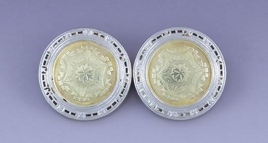 Antique c1910s-1920s Classic Pair 14k Gold Two Tone Cufflinks