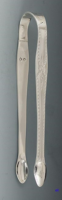 1790s Antique English Georgian Sterling Silver Sugar Cube Tongs