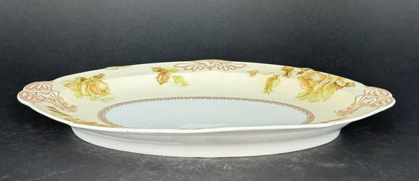 Antique Hermann Ohme Silesia Old Ivory Porcelain 84 Oval Serving Platter