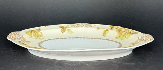 Antique Hermann Ohme Silesia Old Ivory Porcelain 84 Oval Serving Platter