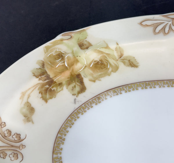 Antique Hermann Ohme Silesia Old Ivory Porcelain 84 Oval Serving Platter