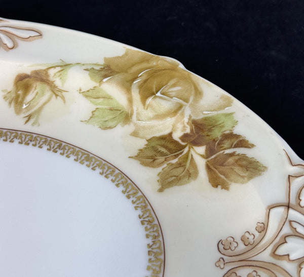 Antique Hermann Ohme Silesia Old Ivory Porcelain 84 Oval Serving Platter