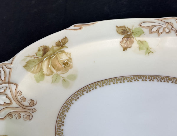 Antique Hermann Ohme Silesia Old Ivory Porcelain 84 Oval Serving Platter