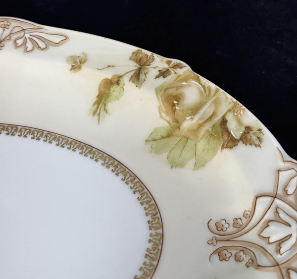 Antique Hermann Ohme Silesia Old Ivory Porcelain 84 Oval Serving Platter