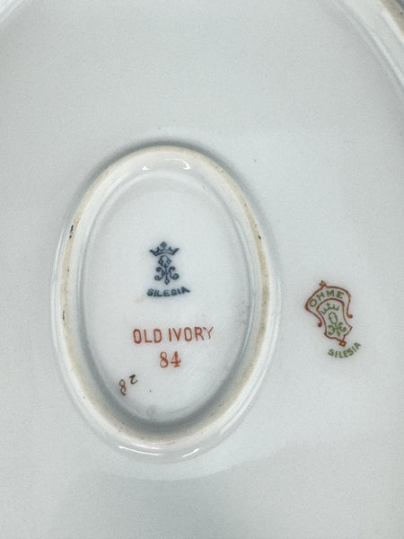 Antique Hermann Ohme Silesia Old Ivory Porcelain 84 Oval Serving Platter