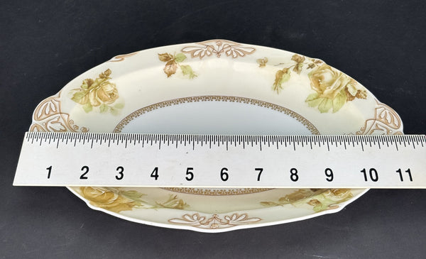 Antique Hermann Ohme Silesia Old Ivory Porcelain 84 Oval Serving Platter