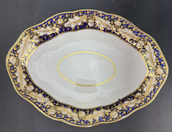 Antique Pair of Old English Derby Cobalt and Gold Serving Bowls circa 1820