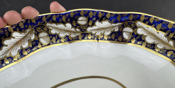 Antique Pair of Old English Derby Cobalt and Gold Serving Bowls circa 1820