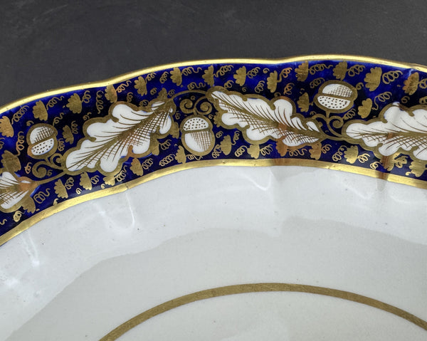 Antique Pair of Old English Derby Cobalt and Gold Serving Bowls circa 1820