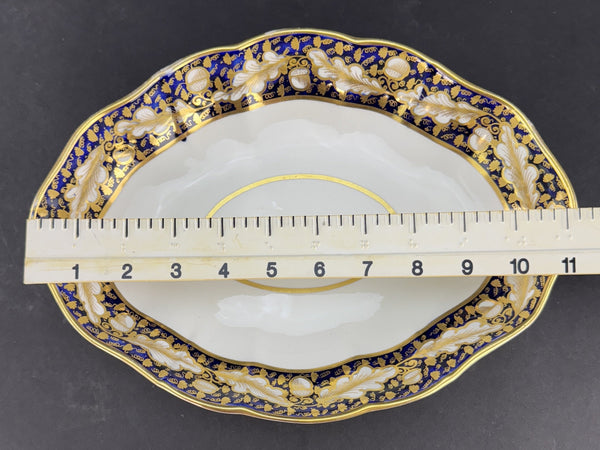 Antique Pair of Old English Derby Cobalt and Gold Serving Bowls circa 1820