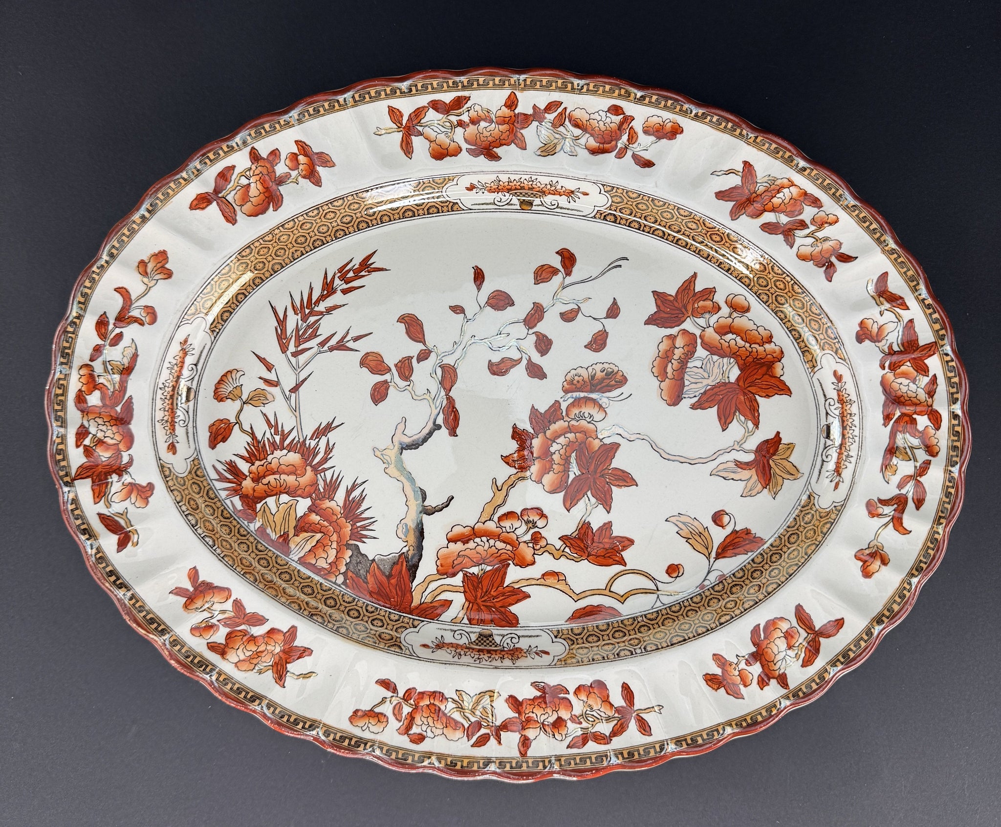 Large Old Copeland Spode India Tree Platter 14 3/4 by 11 1/2 inches