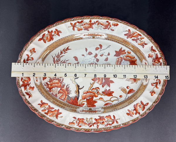 Large Old Copeland Spode India Tree Platter 14 3/4 by 11 1/2 inches