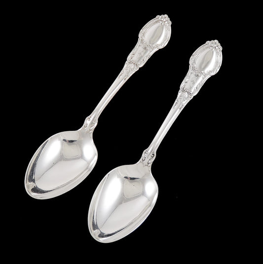 2 Antique Sterling Silver Gorham Tuileries 1905 Serving Spoons 8 3/8" NO MONO