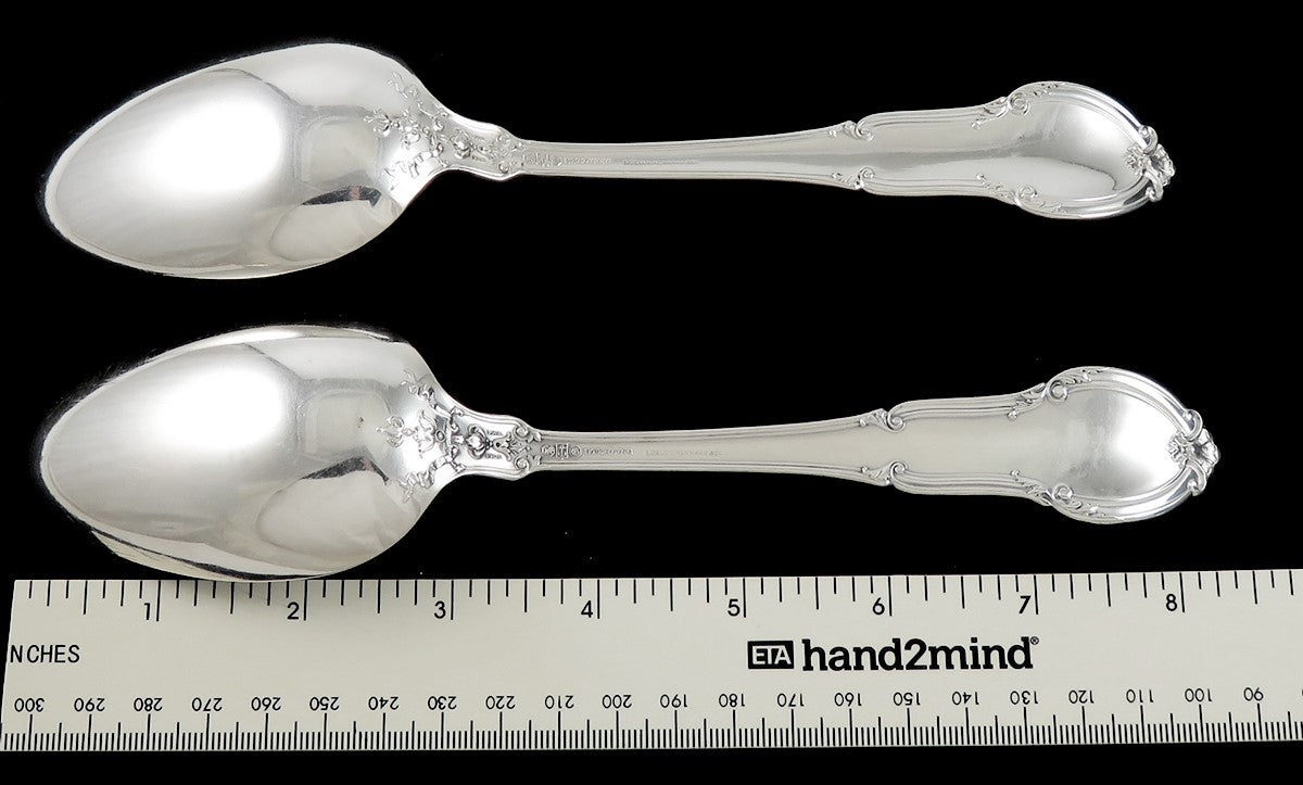 2 Antique Sterling Silver Gorham Tuileries 1905 Serving Spoons 8 3/8" NO MONO