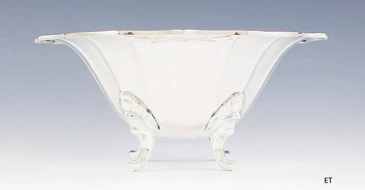 Lovely Antique c1900 Austrian Wiener Werkstatte Footed Bowl 800 Silver NO MONO