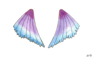 Pretty 24k Vermeil Sterling Silver Shashi Cloisonné Enameled Wing Earrings