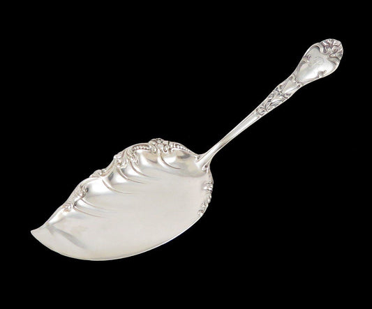 Pretty Art Nouveau Sterling Silver Fish Pastry Server R monogram