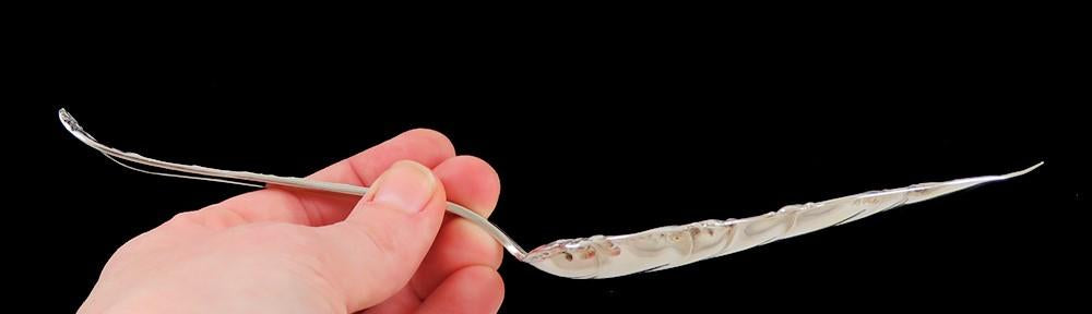 Pretty Art Nouveau Sterling Silver Fish Pastry Server R monogram
