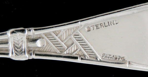 Rare Whiting New Japanese 1874 Sterling Silver Matte Serving Spoon 7 1/2”