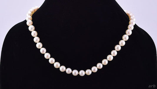 Lovely Baroque Pearl 17 " Necklace W/ 14K Gold Filigree Clasp