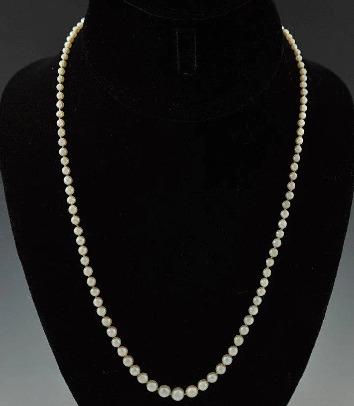 Genuine Pearl Necklace Sterling Silver Filigree Clasp