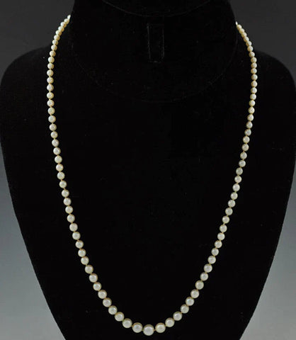 Genuine Pearl Necklace Sterling Silver Filigree Clasp