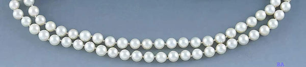 Nice Quality 32 inch Knotted Pearls Long Strand Necklace