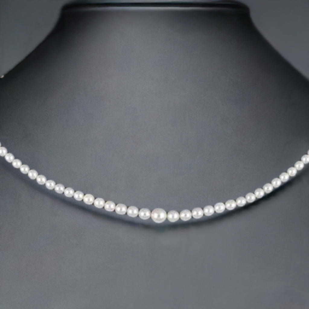 Great Quality Graduated Pearl Necklace Silver Clasp