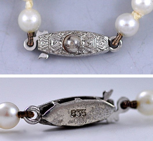 Great Quality Graduated Pearl Necklace Silver Clasp