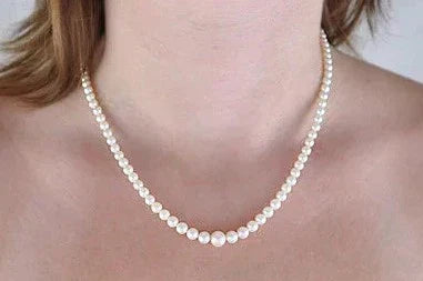 Great Quality Graduated Pearl Necklace Silver Clasp